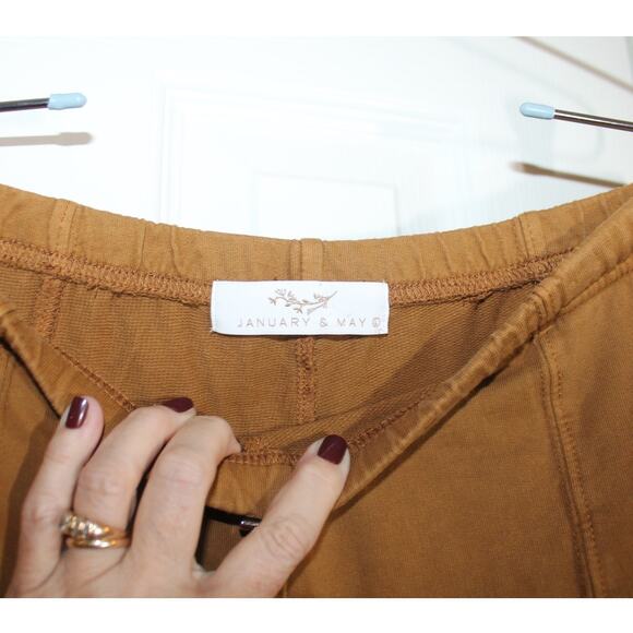 January & May Brown Cotton Knit Lounge Pants sz L - Picture 3 of 3